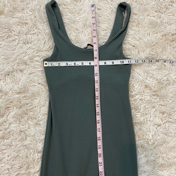 Zara fitted jumpsuit olive green size S sleeveless cotton blend - Picture 6 of 9